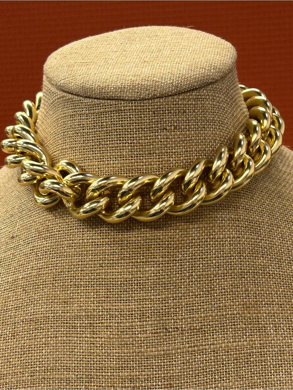 Gold Chunky Curb Chain Necklace - Bold Women's Jewelry - Picture 2 of 8